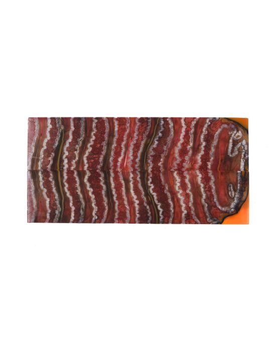 Manche de molaire de mammouth stabilisée ROUGE